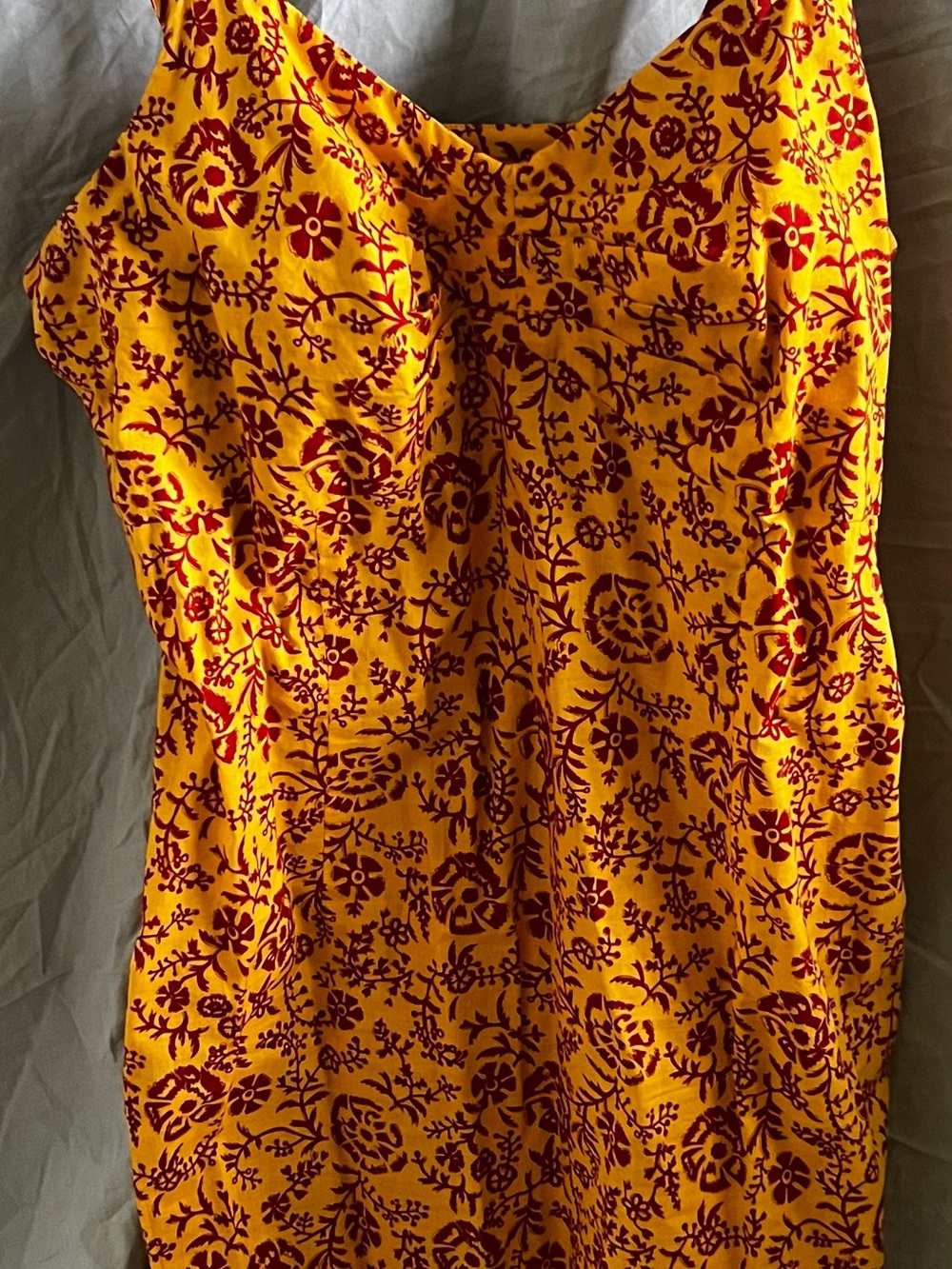 Jones New York Sport Dress Womens Size 14W Bright Yellow Red Flower Leaf Print